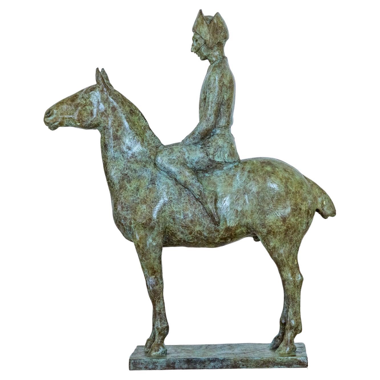 Cheval et cavalier en bronze