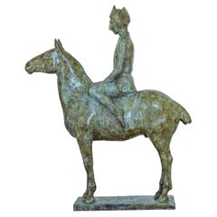 Cavallo e cavaliere in bronzo