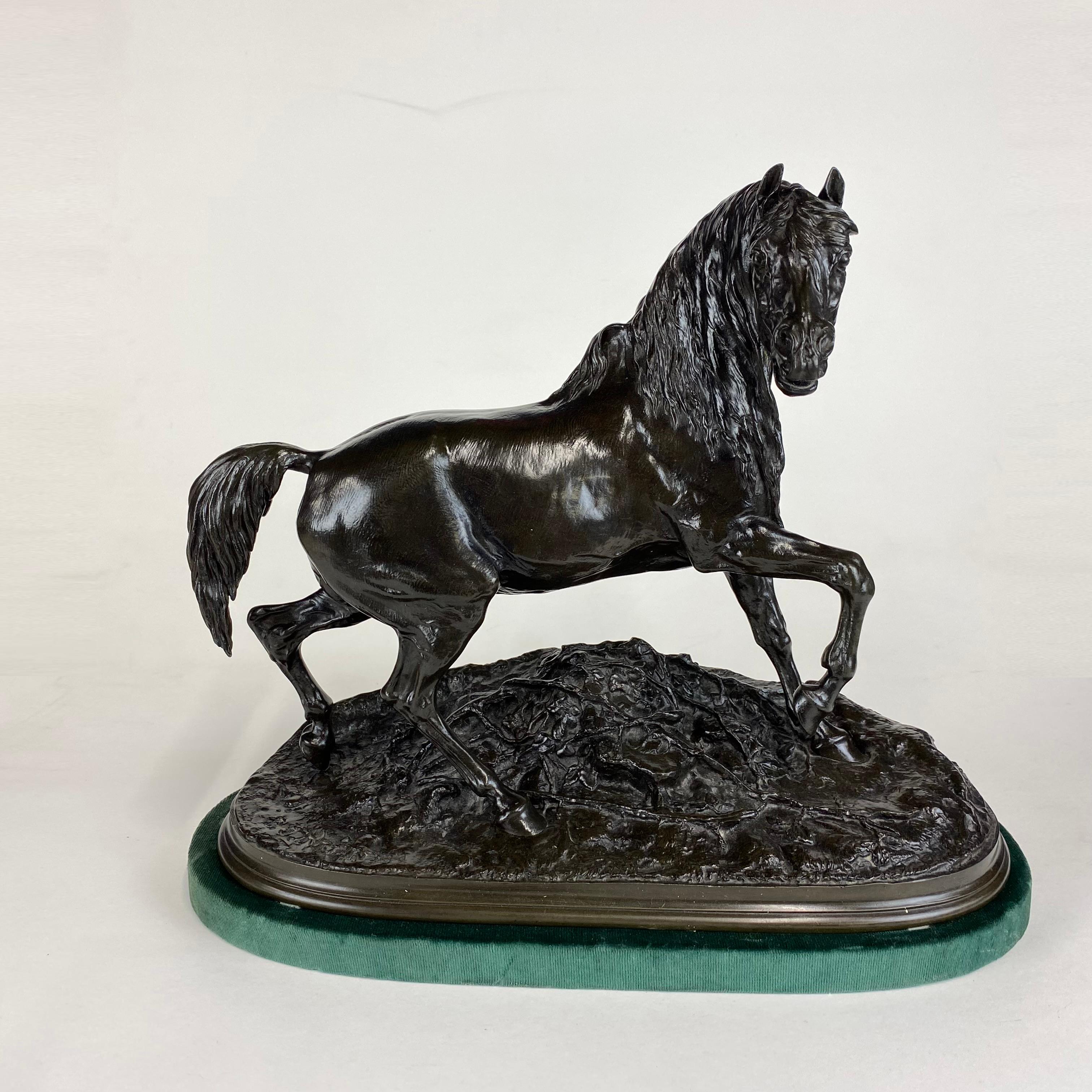 Raffinato modello in bronzo di un cavallo di PIERRE JULES Mêne, (Francia 1810-1879) intitolato 