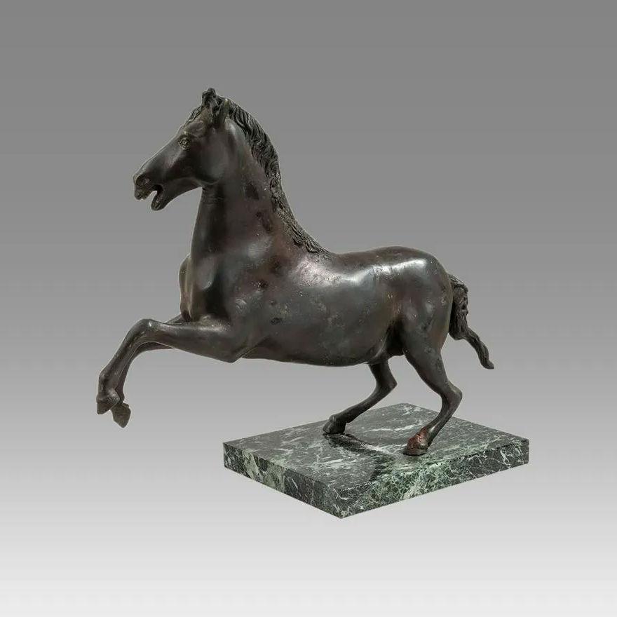 Neoclassical Revival Bronze Horse Figurine After the Ancient Roman