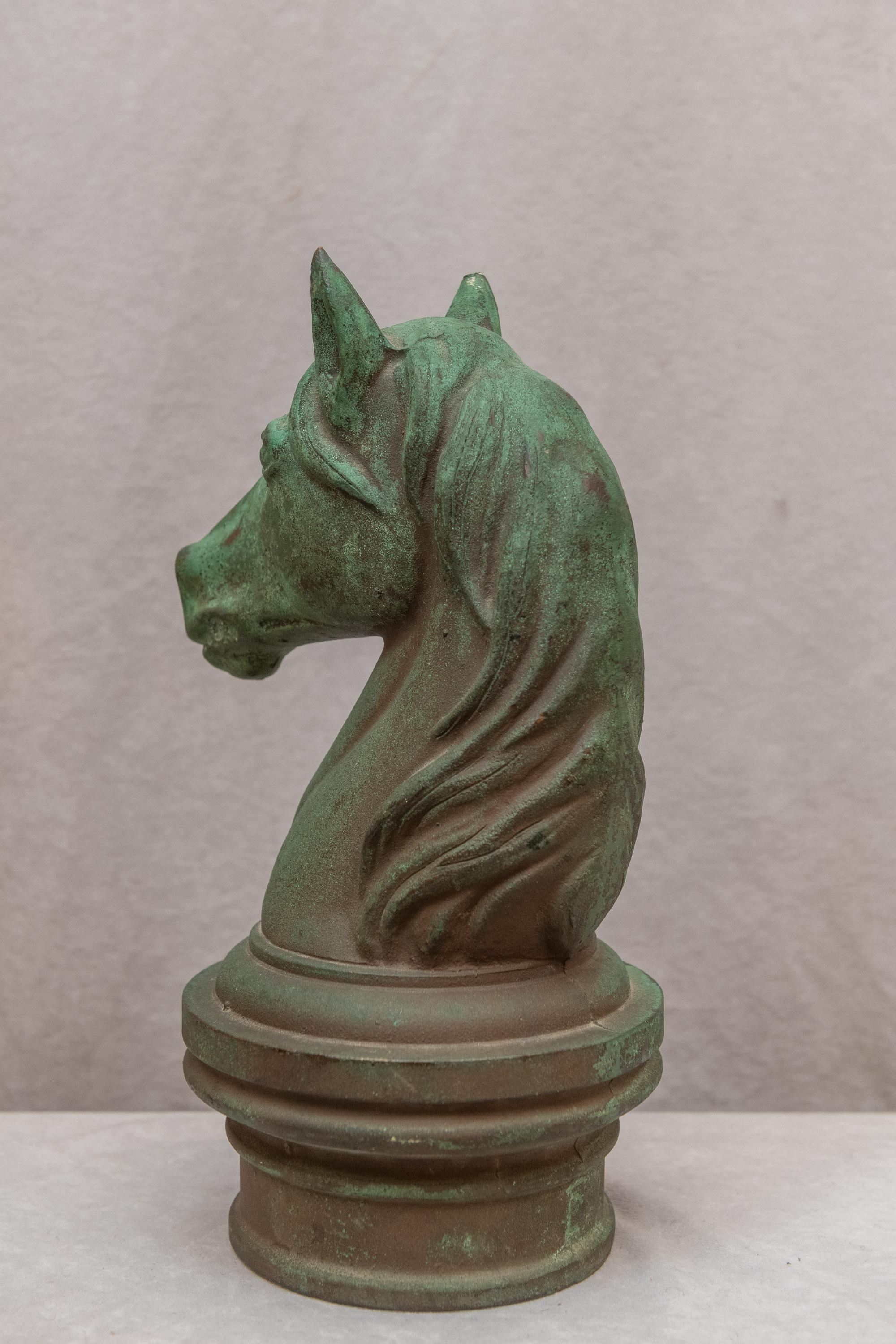 Bronze-Pferdenkopf aus dem Palace Hotel San Francisco (Patiniert)