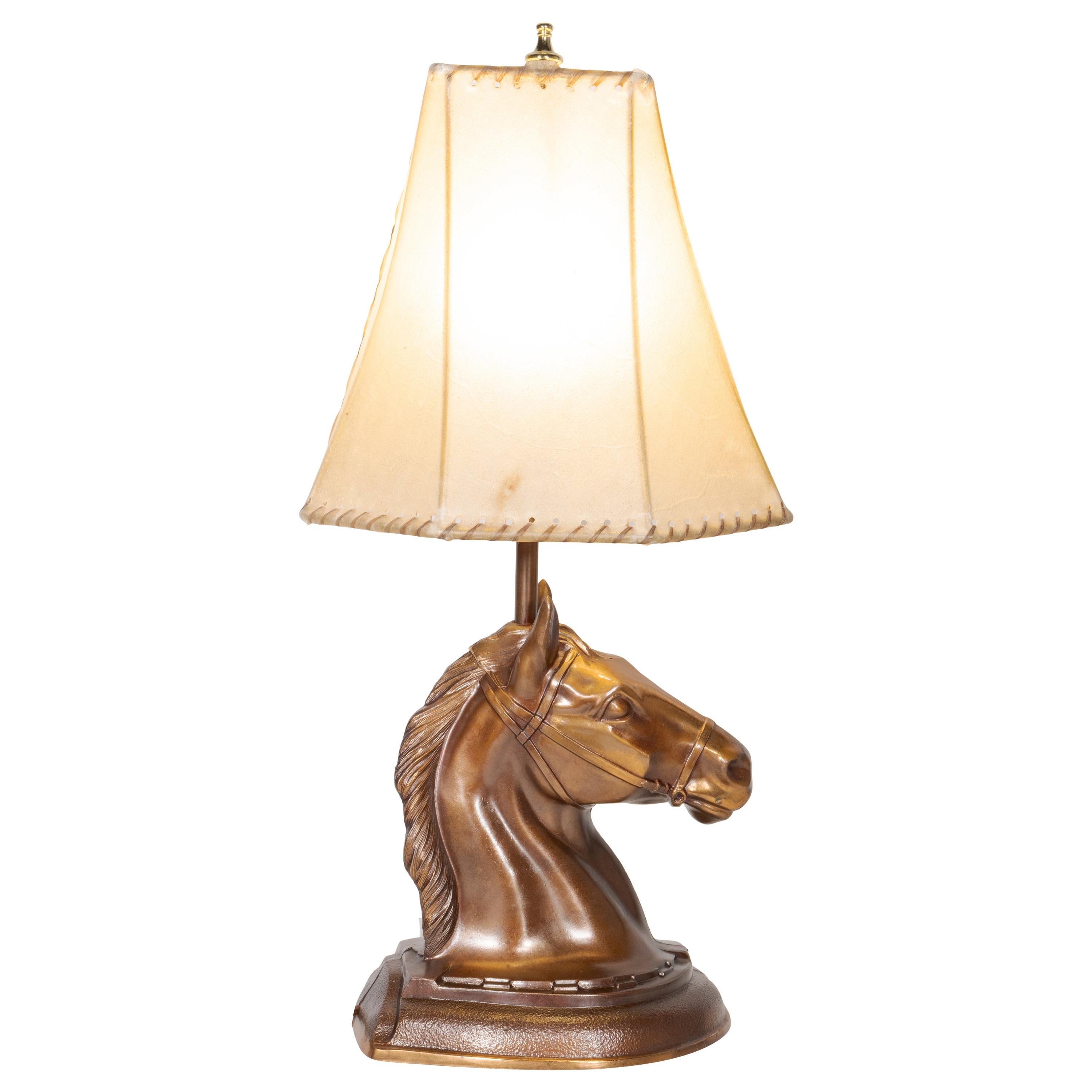 Bronze Horse Head Lamp
