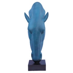 Bronze Horse Head Sculpture 'Still Water', 20th Century