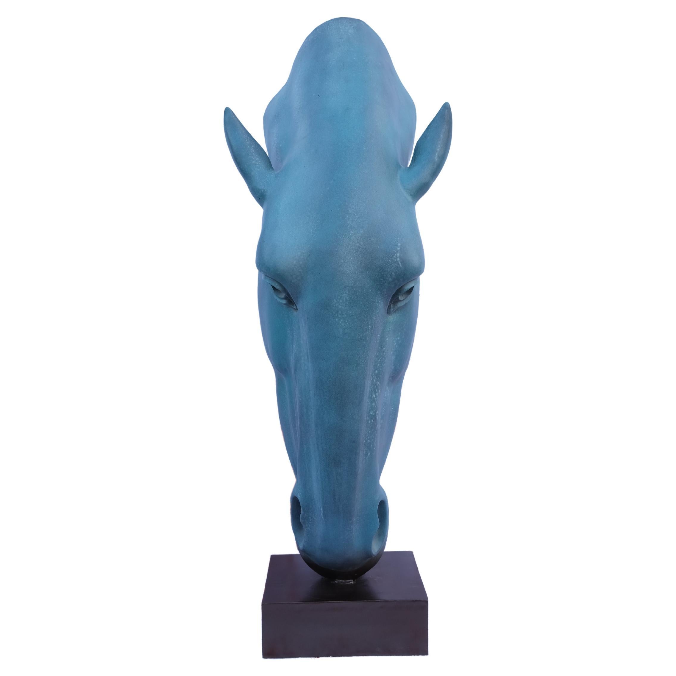Bronze Horse Head Sculpture 'Still Water', 20th Century 1