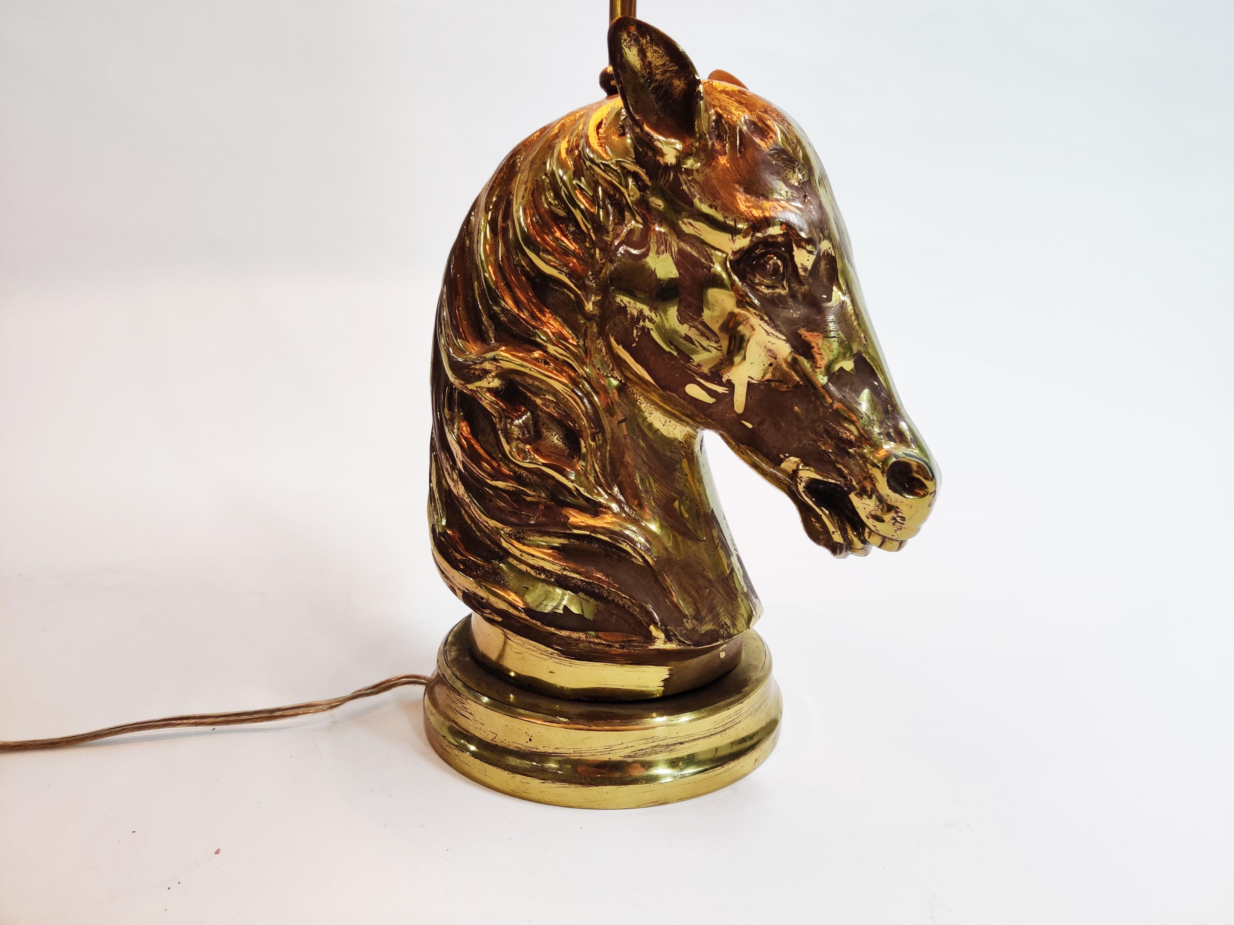 Late 20th Century Bronze Horse Head Table Lamp, 1970s France