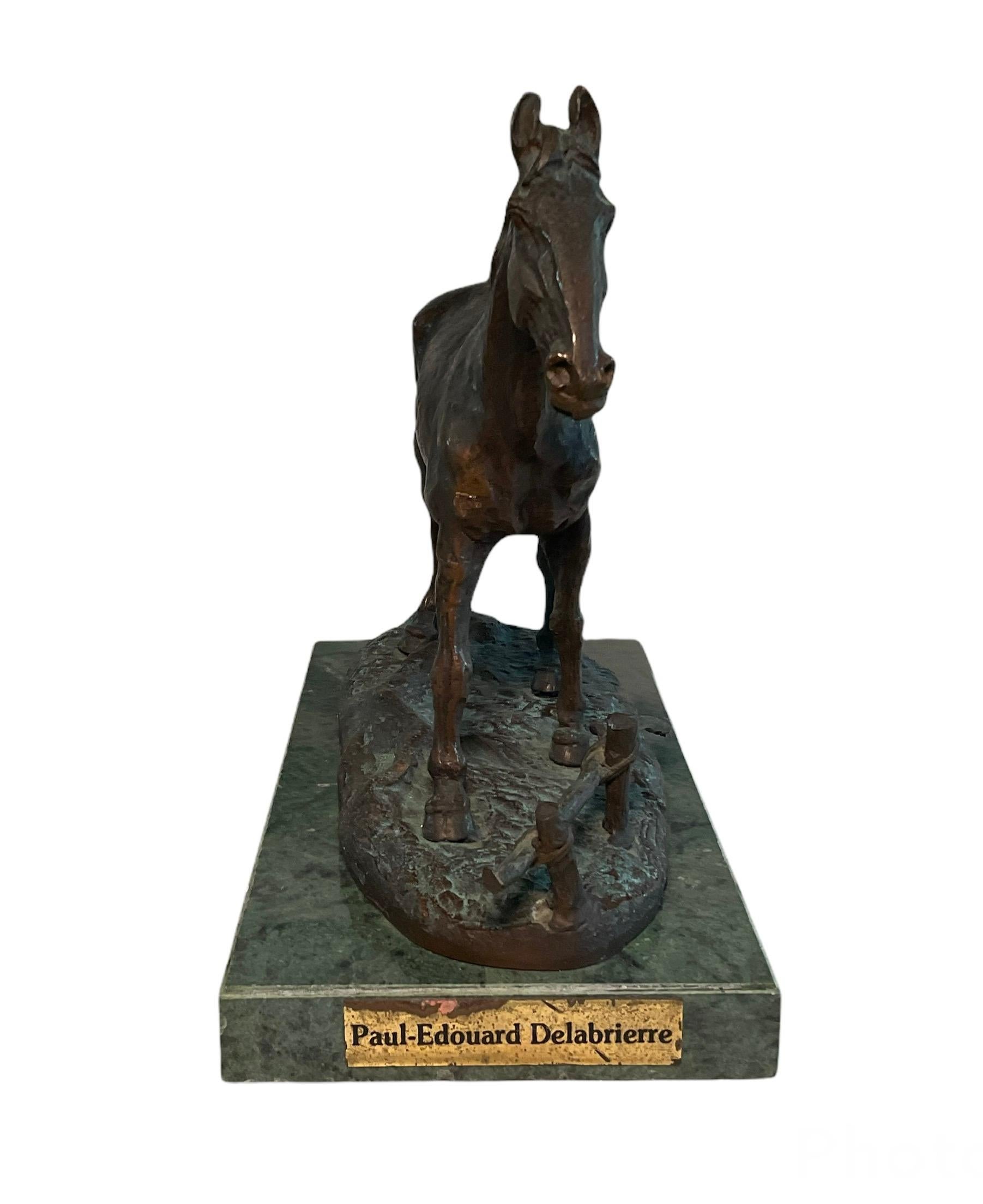 20th Century Bronze Horse Sculpture After Paul Edouard Delabrierre