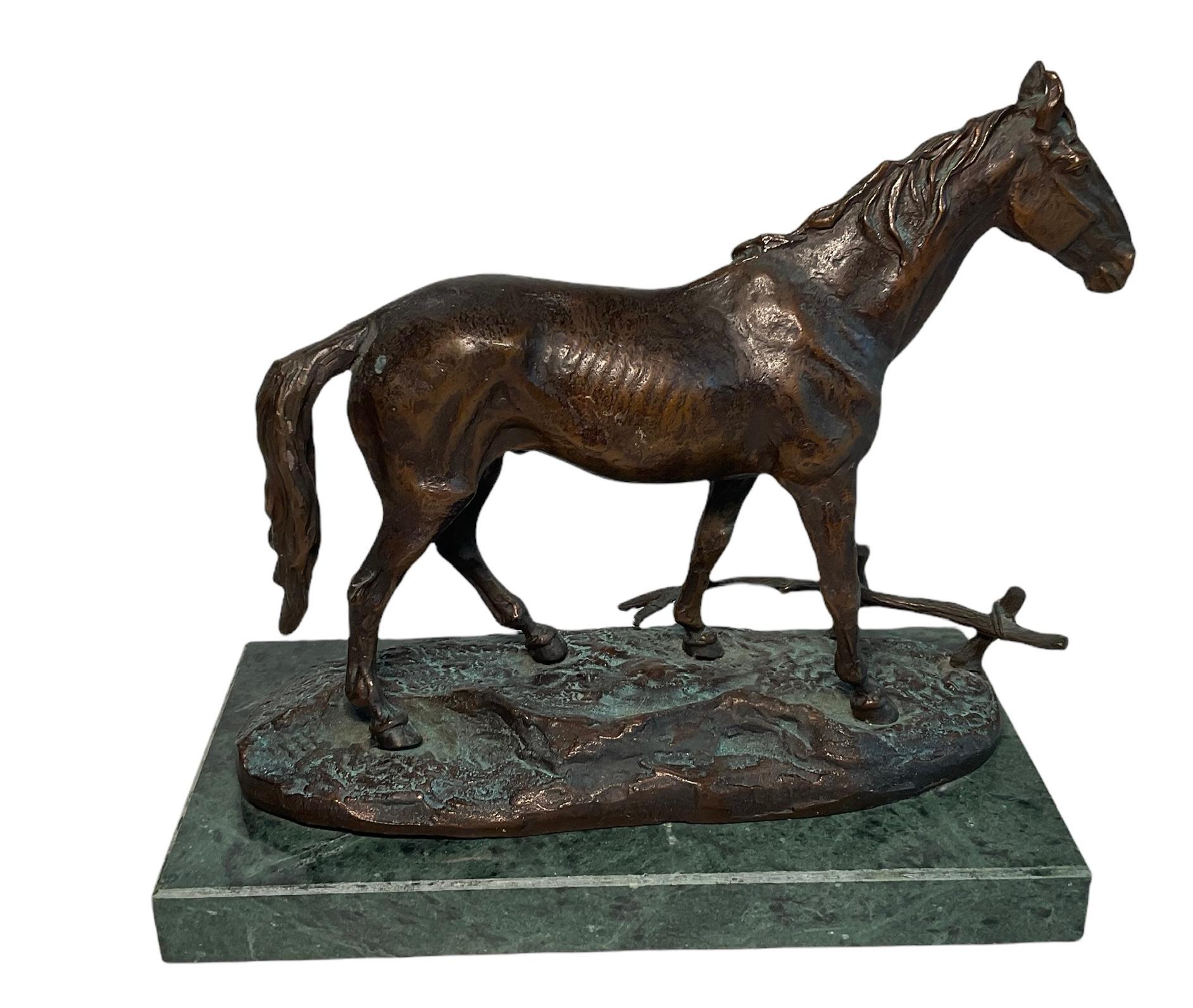 Bronze Horse Sculpture After Paul Edouard Delabrierre 1