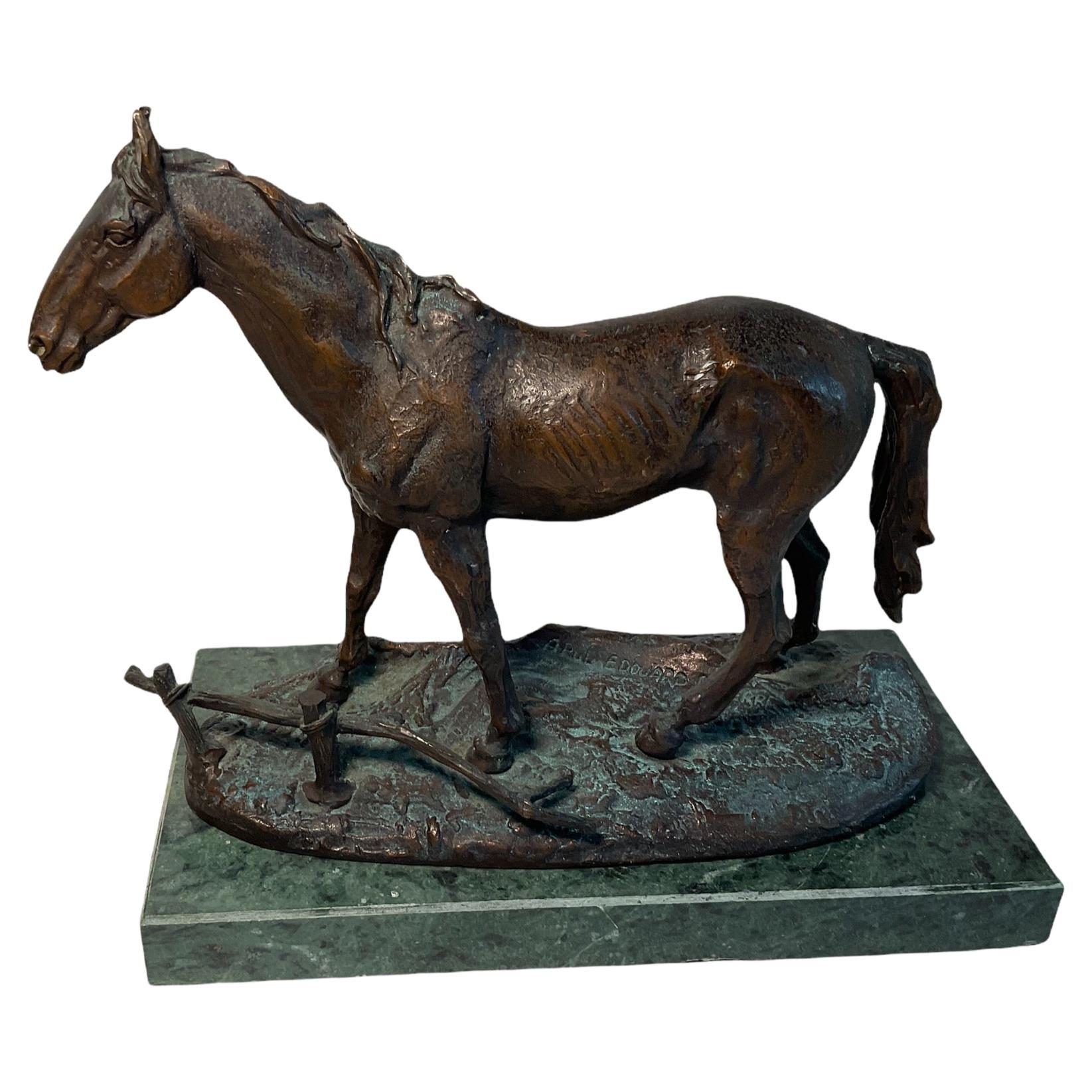 Bronze Horse Sculpture After Paul Edouard Delabrierre