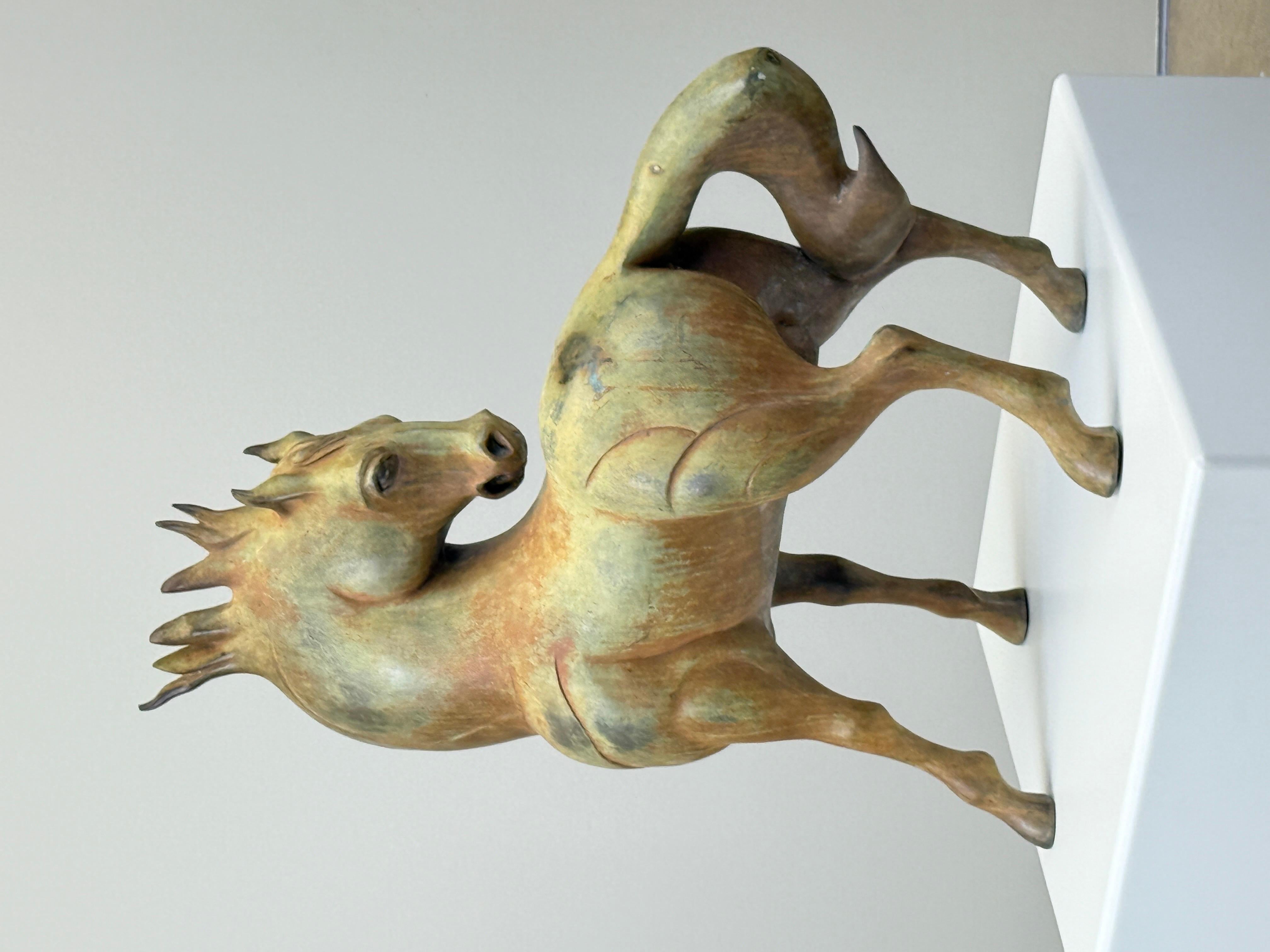 Metà XX secolo Scultura di cavallo in bronzo di Barbara Beretich in vendita