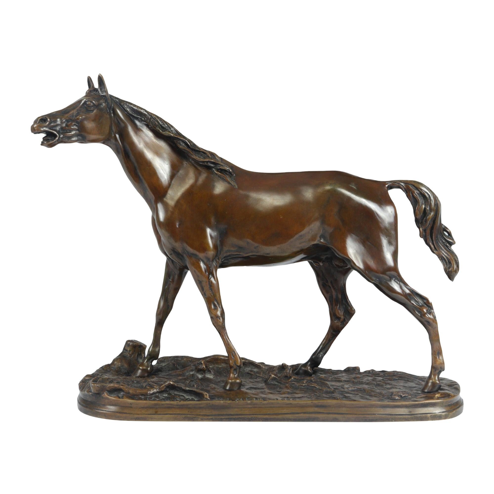 Bronze Horse Sculpture by Mene, 1856
