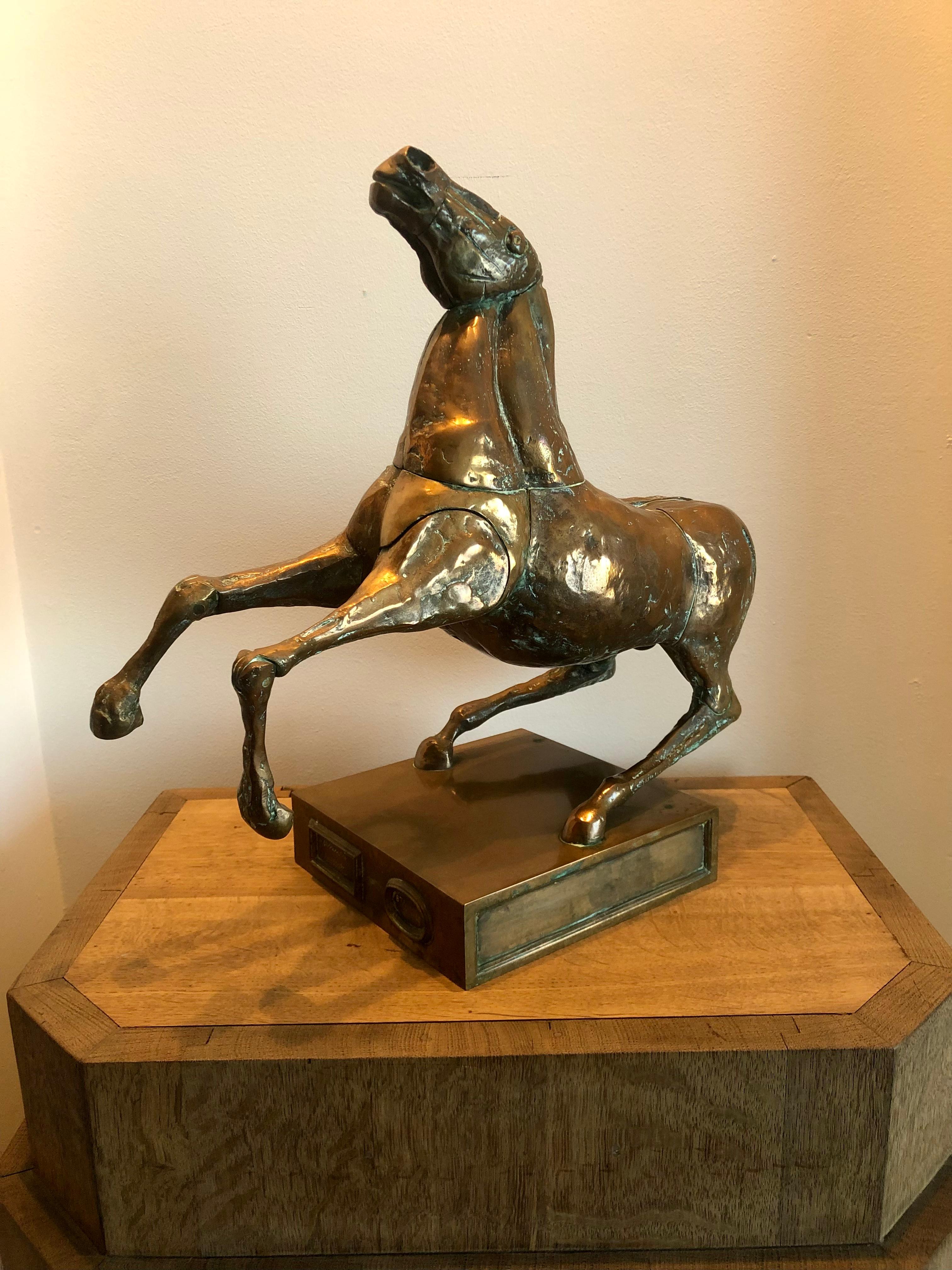 Mid-Century Modern Bronze Horse Sculpture by Miguel Berrocal For Sale