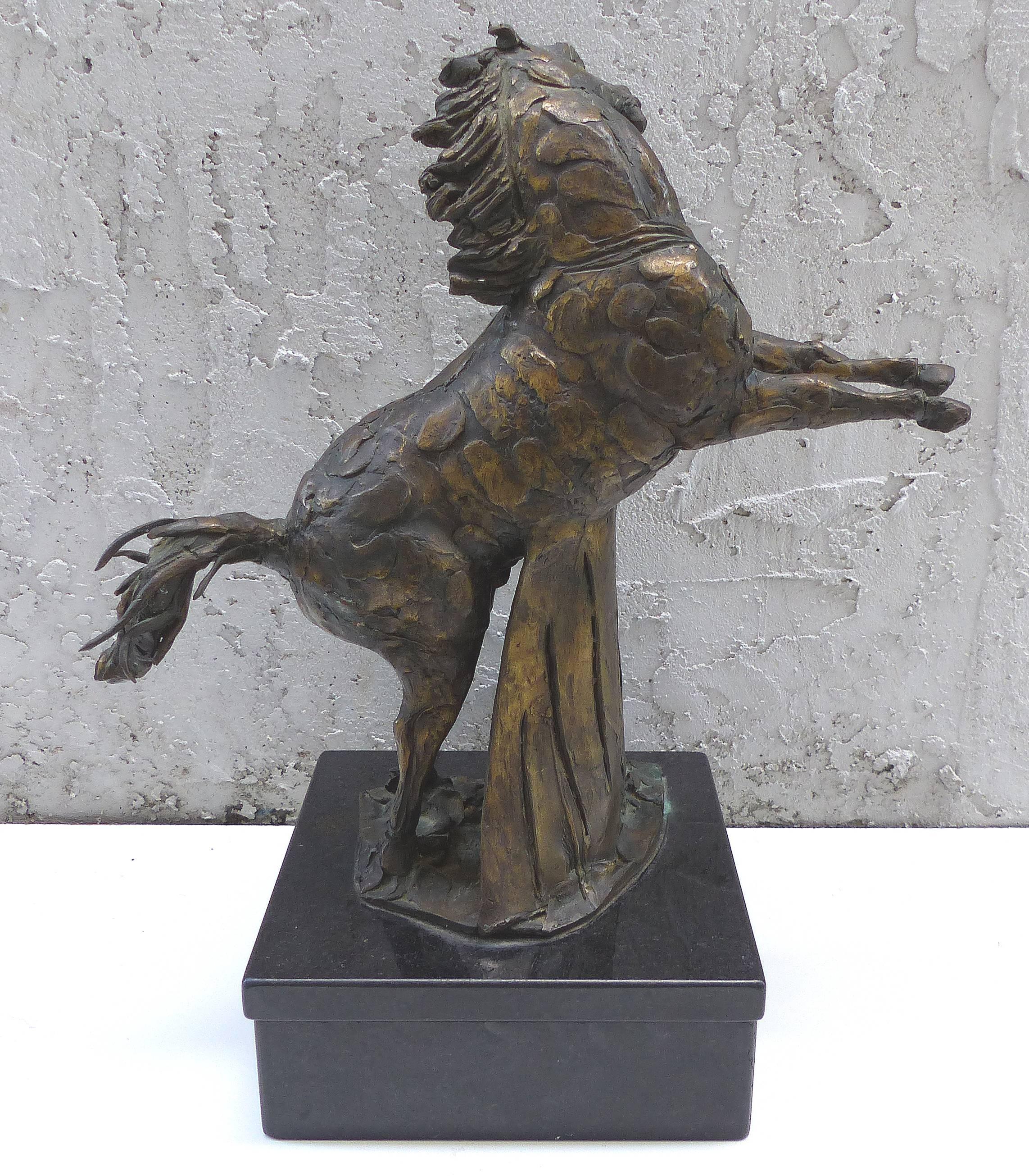 Modern Bronze Horse Sculpture by the Mexican Artist Heriberto Jaurez For Sale