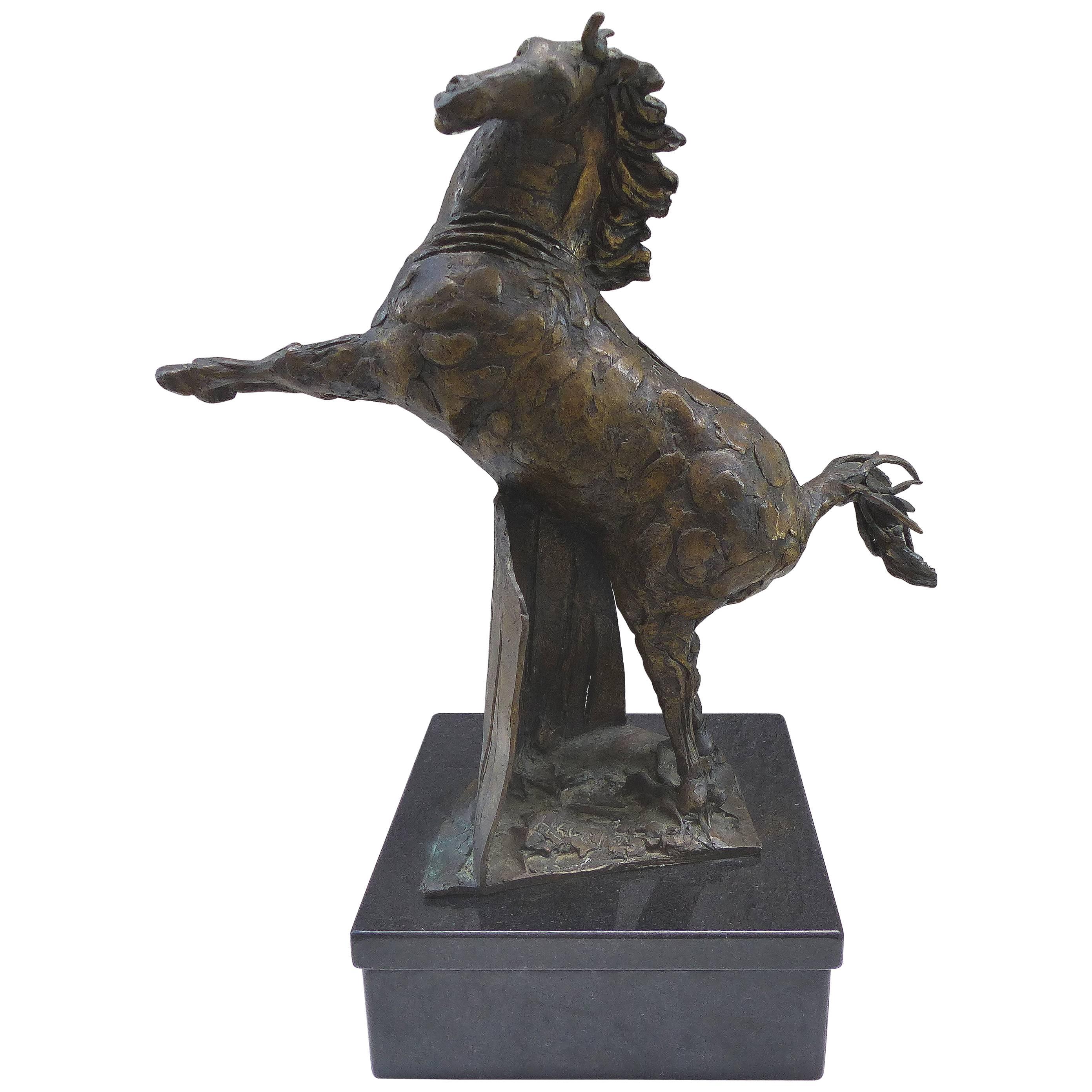 Bronze Horse Sculpture by the Mexican Artist Heriberto Jaurez For Sale