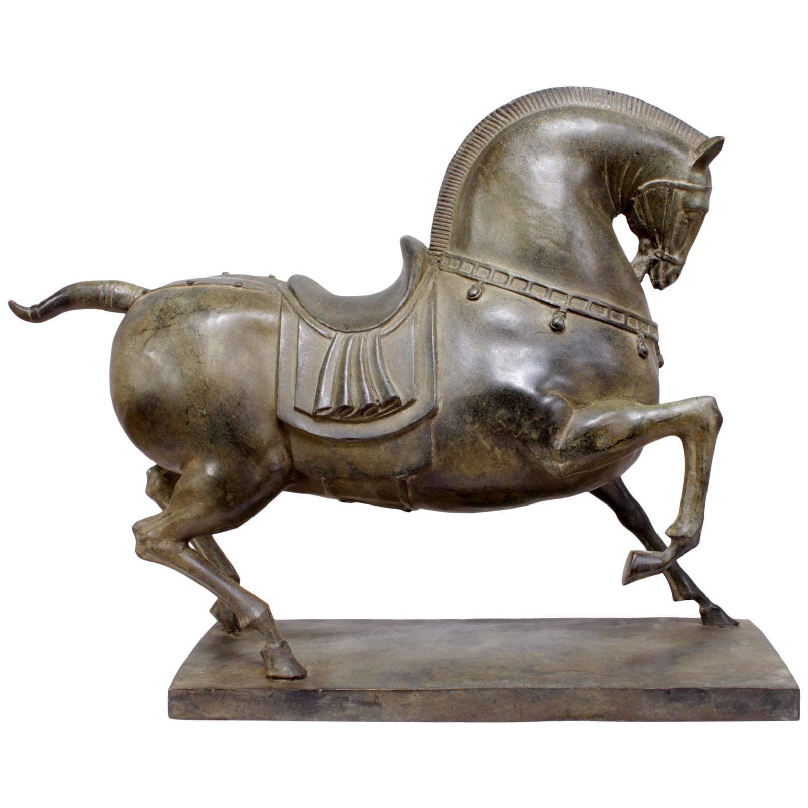 Bronze Horse Sculpture, circa 1950 