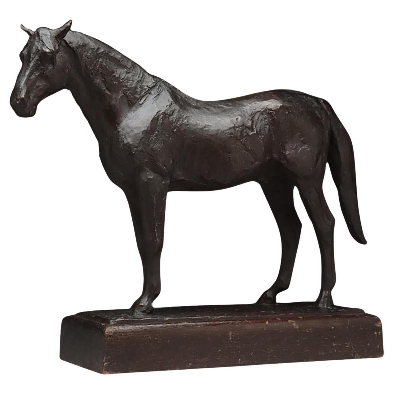 Scultura di cavallo in bronzo - Firmata Takanoshi, Giappone, 1933 in vendita