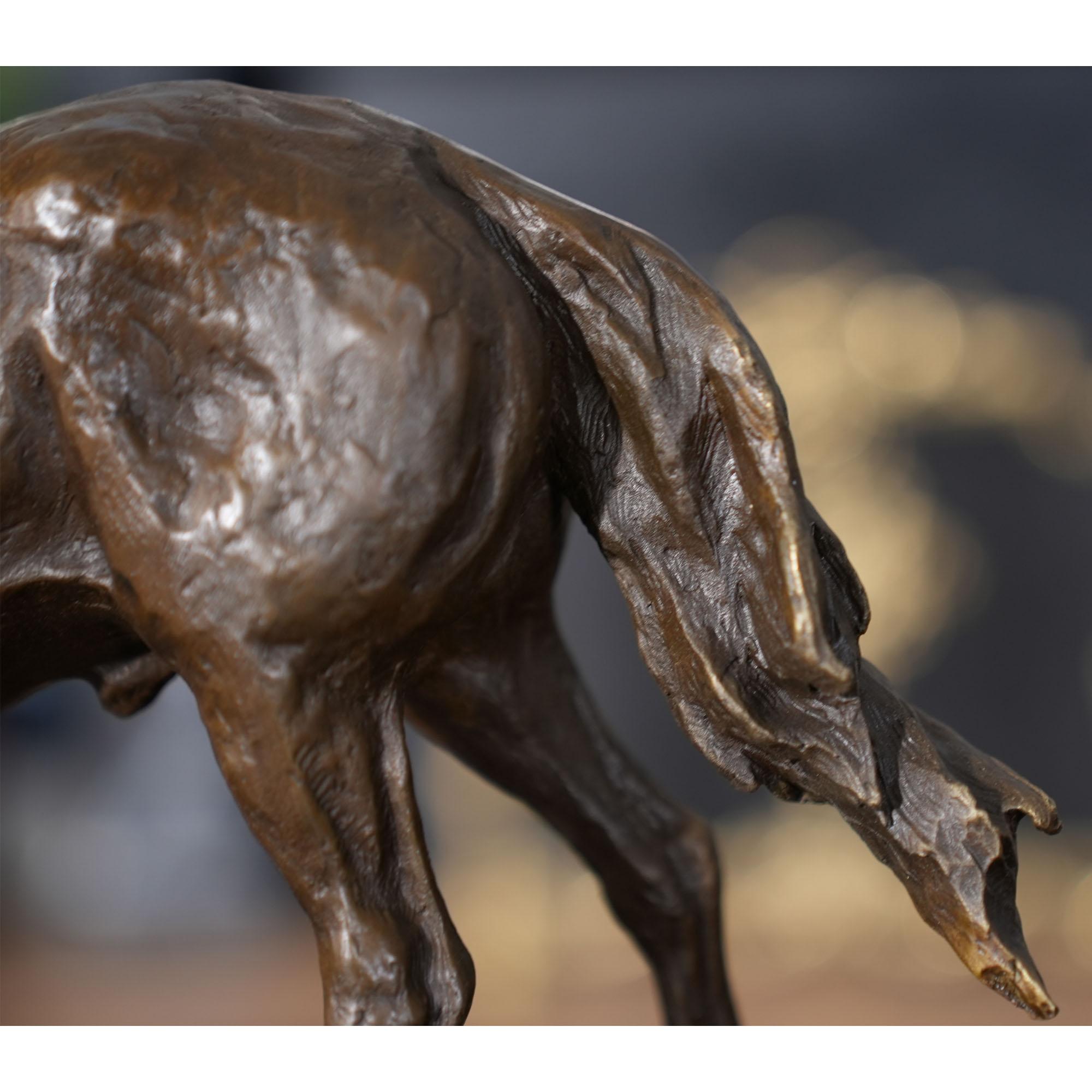 Bronze Horse Standing on Marble Base For Sale 1