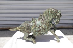 Vintage Bronze Asian Horse Sculpture