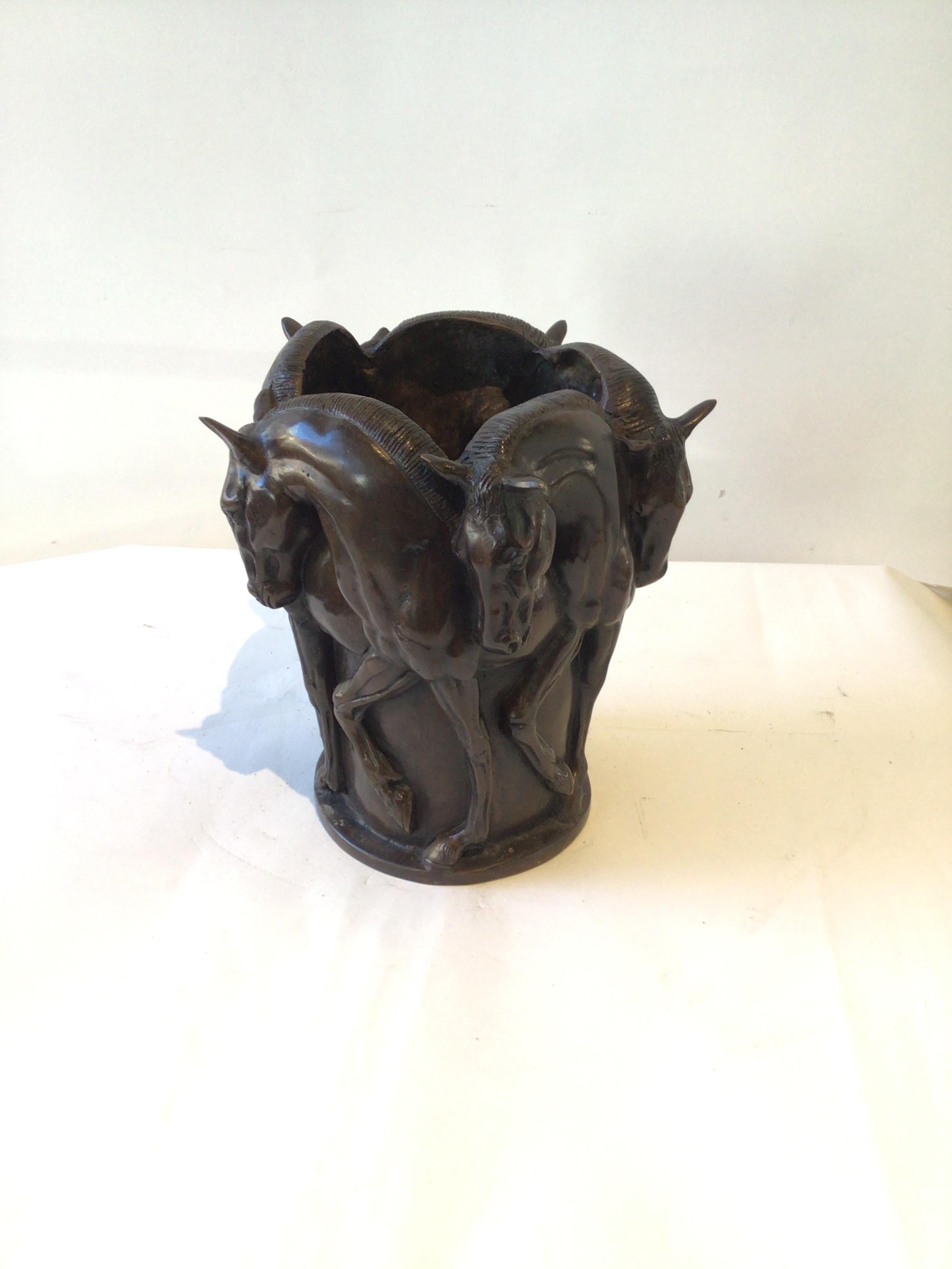 Bronze horse vase.