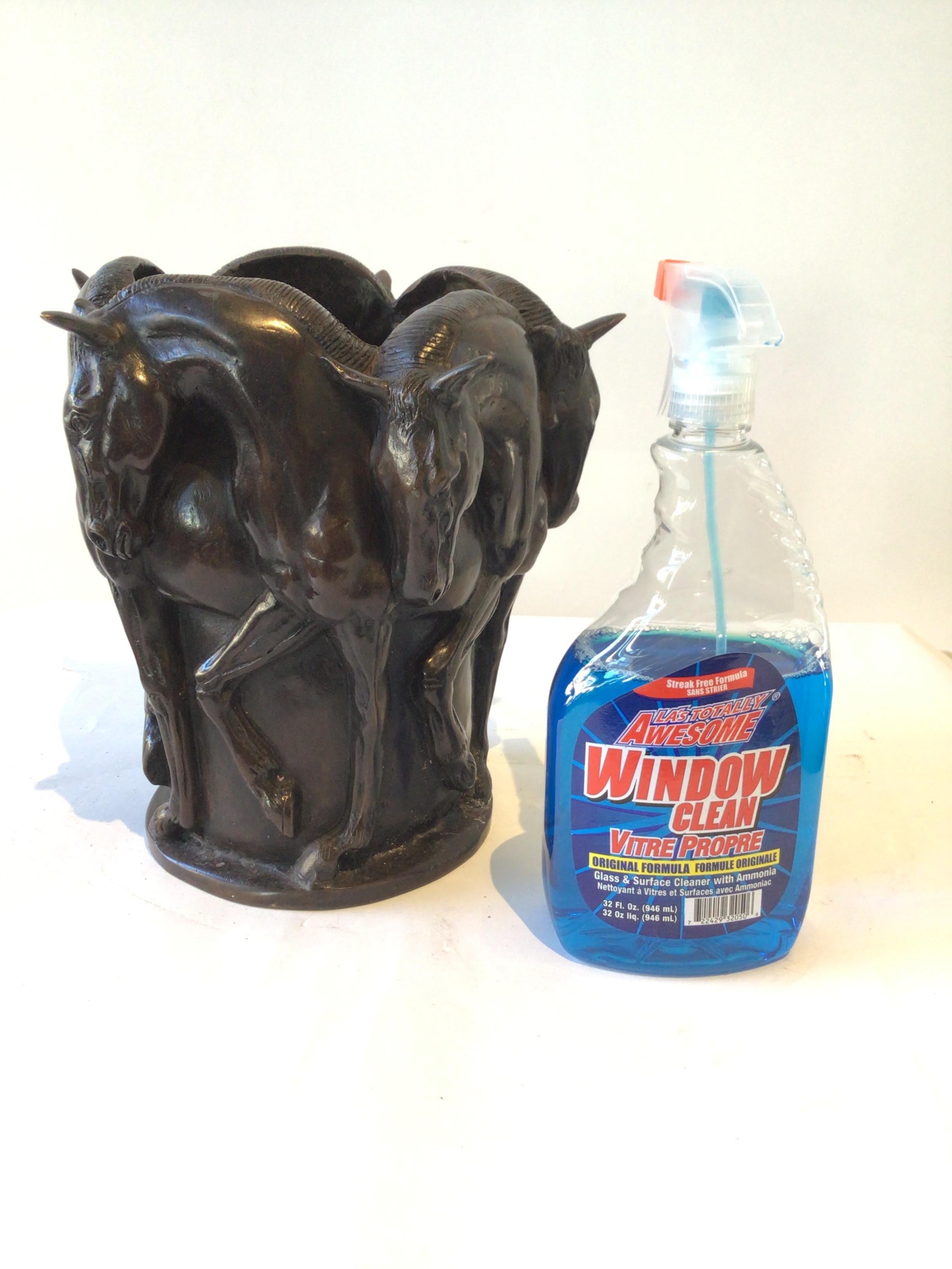 Bronze Horse Vase In Good Condition In Tarrytown, NY