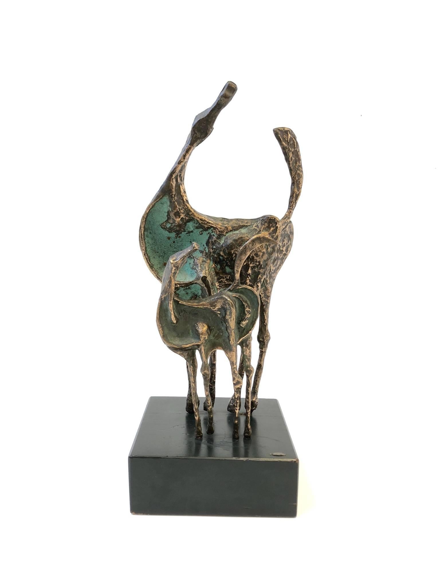 Modern Bronze Horses Sculpture by Curtis Jere For Sale
