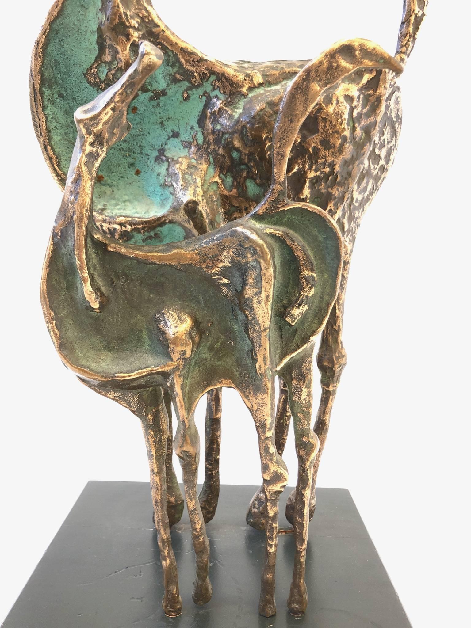 Late 20th Century Bronze Horses Sculpture by Curtis Jere For Sale