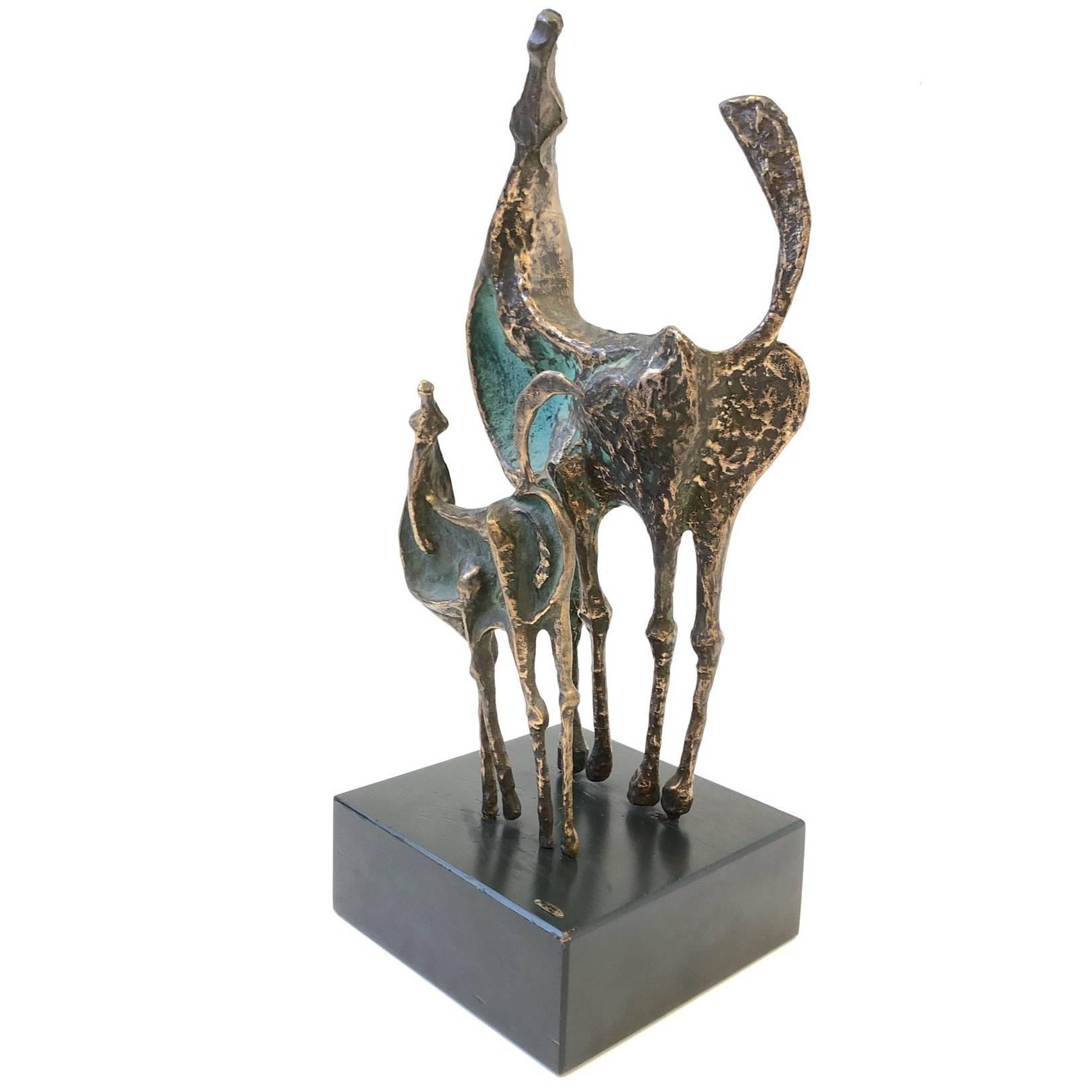 Bronze Horses Sculpture by Curtis Jere For Sale