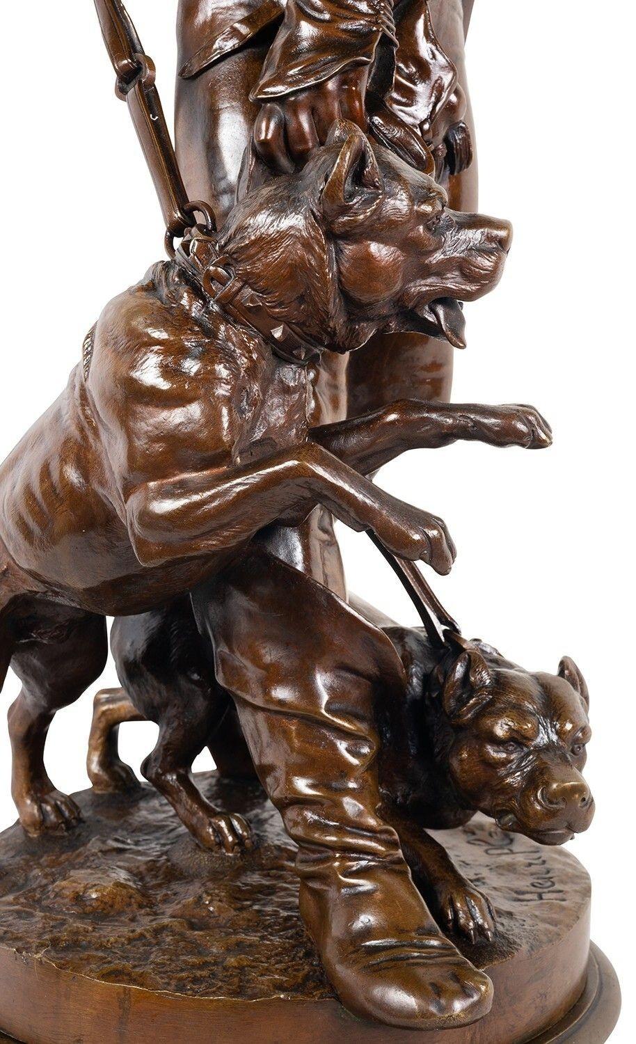 Bronzener Hundemann, von Henri Honoré Plé im Angebot 4