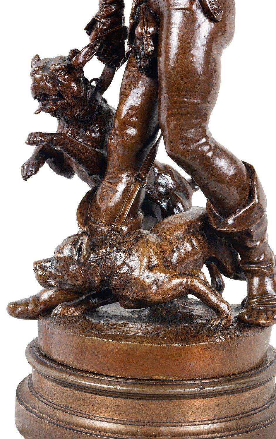 Bronzener Hundemann, von Henri Honoré Plé im Zustand „Gut“ im Angebot in Brighton, Sussex