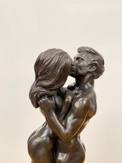 Bronze Erotic Human Sculpture Home Décor Busts Antique Standing Couple Figure