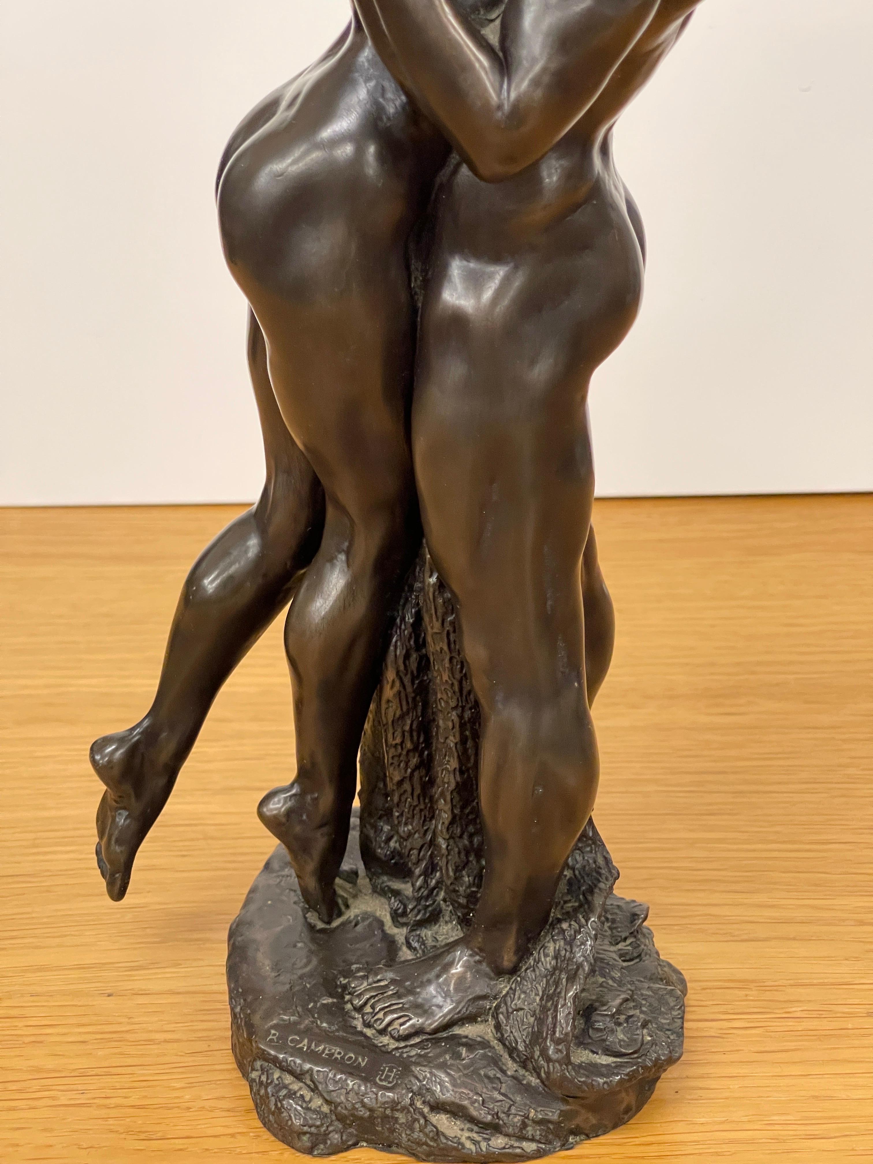Bronze Erotic Human Sculpture Home Décor Busts Antique Standing Couple Figure en vente 1