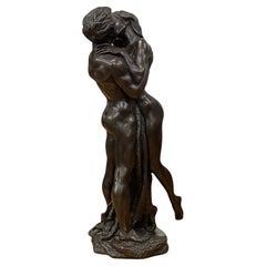 Bronze Erotic Human Sculpture Home Décor Busts Antique Standing Couple Figure
