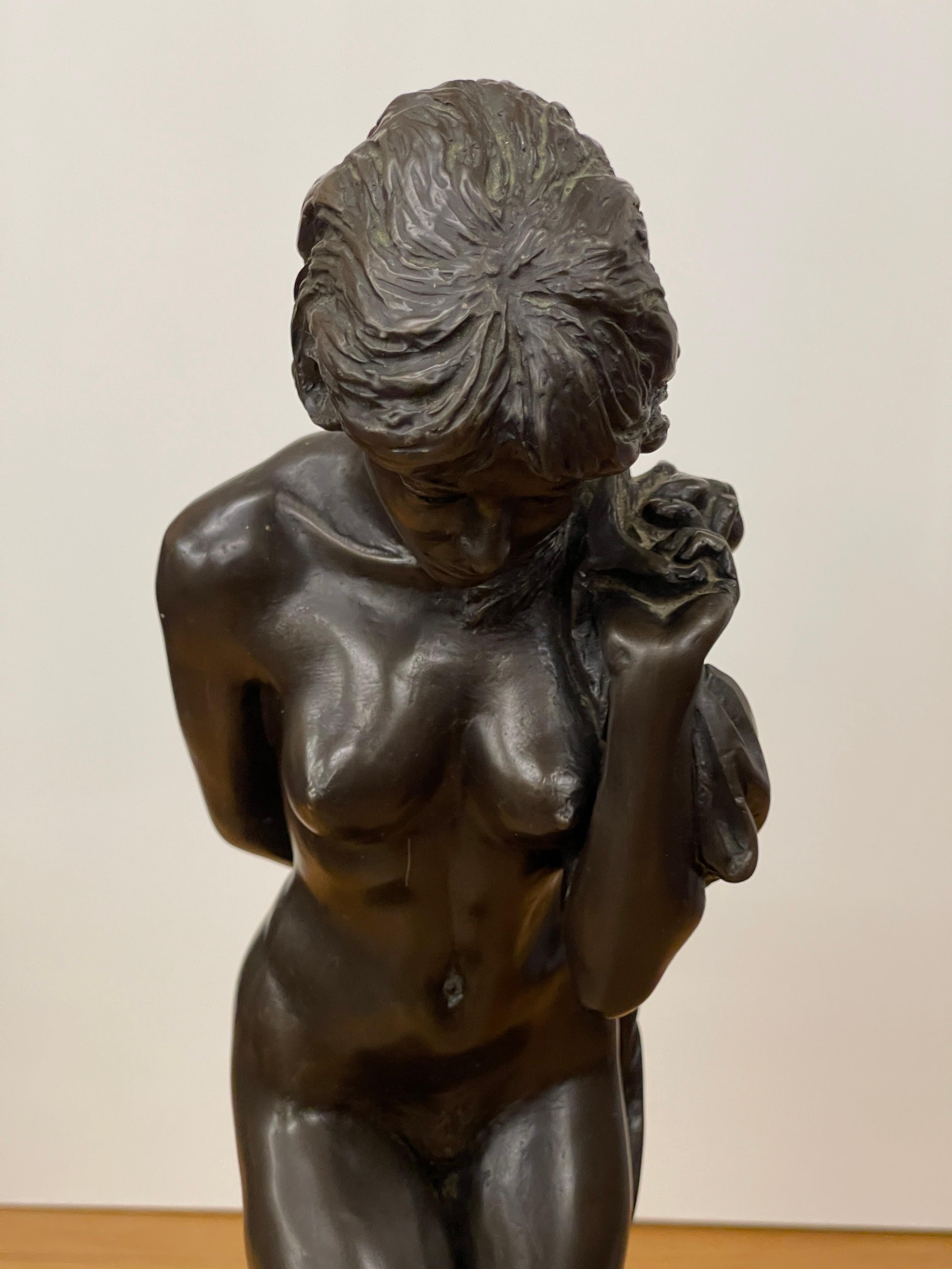 the first was modelled as a female nude with a robe draped over her shoulder, 44cm high, signed R Cameron
Like Asian Yin and Yang, this large erotic sculpture merges masculine Renaissance and mythological feminine beauty. Besides its great balance