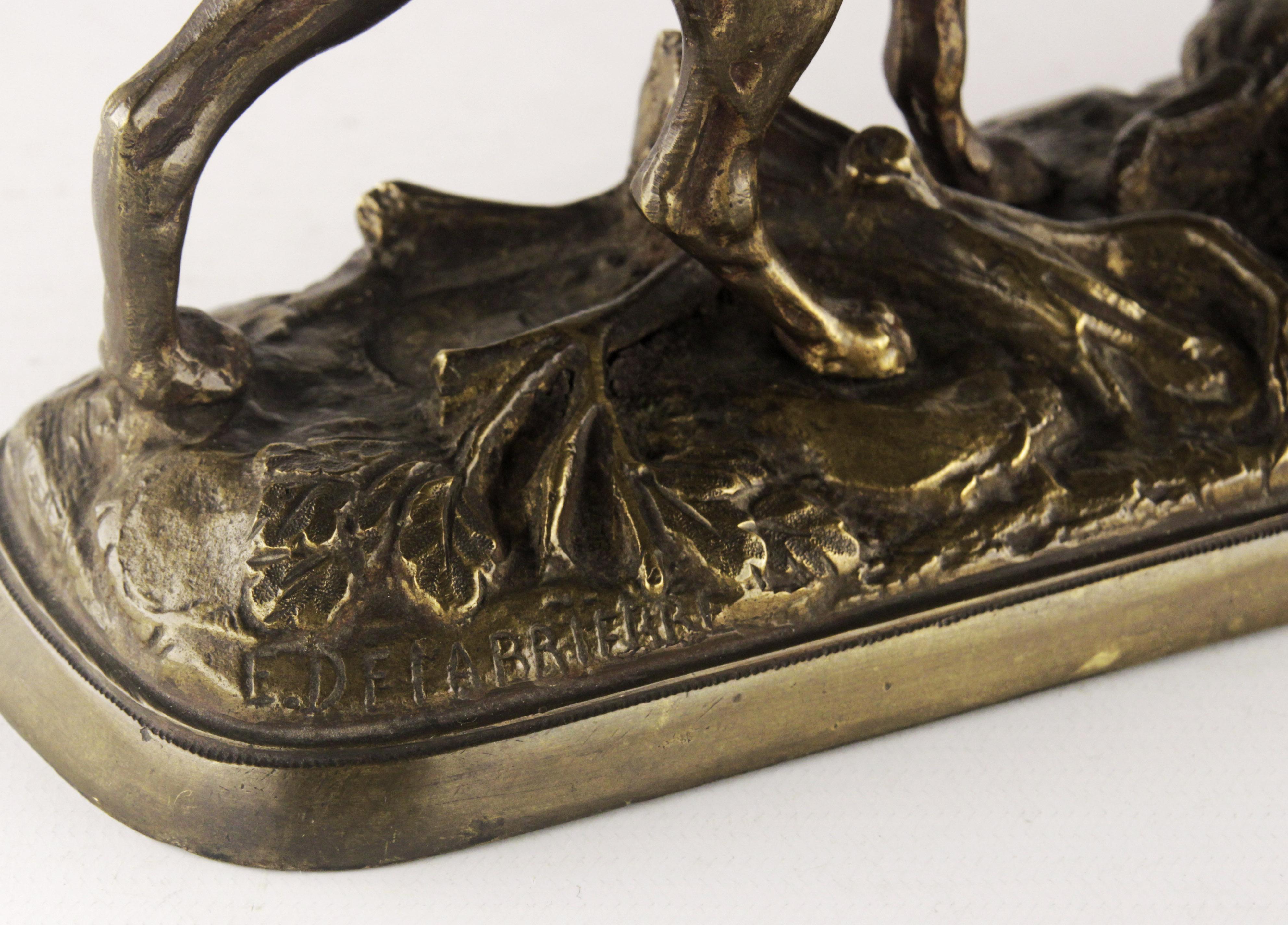 Jagdhund und Hare-Skulptur aus Bronze (Neoklassisch)