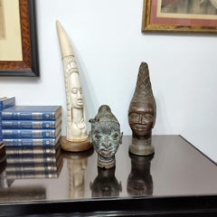 Bronce Ife Mujer Cabeza Oba Edo Benin Ciudad Yoruba