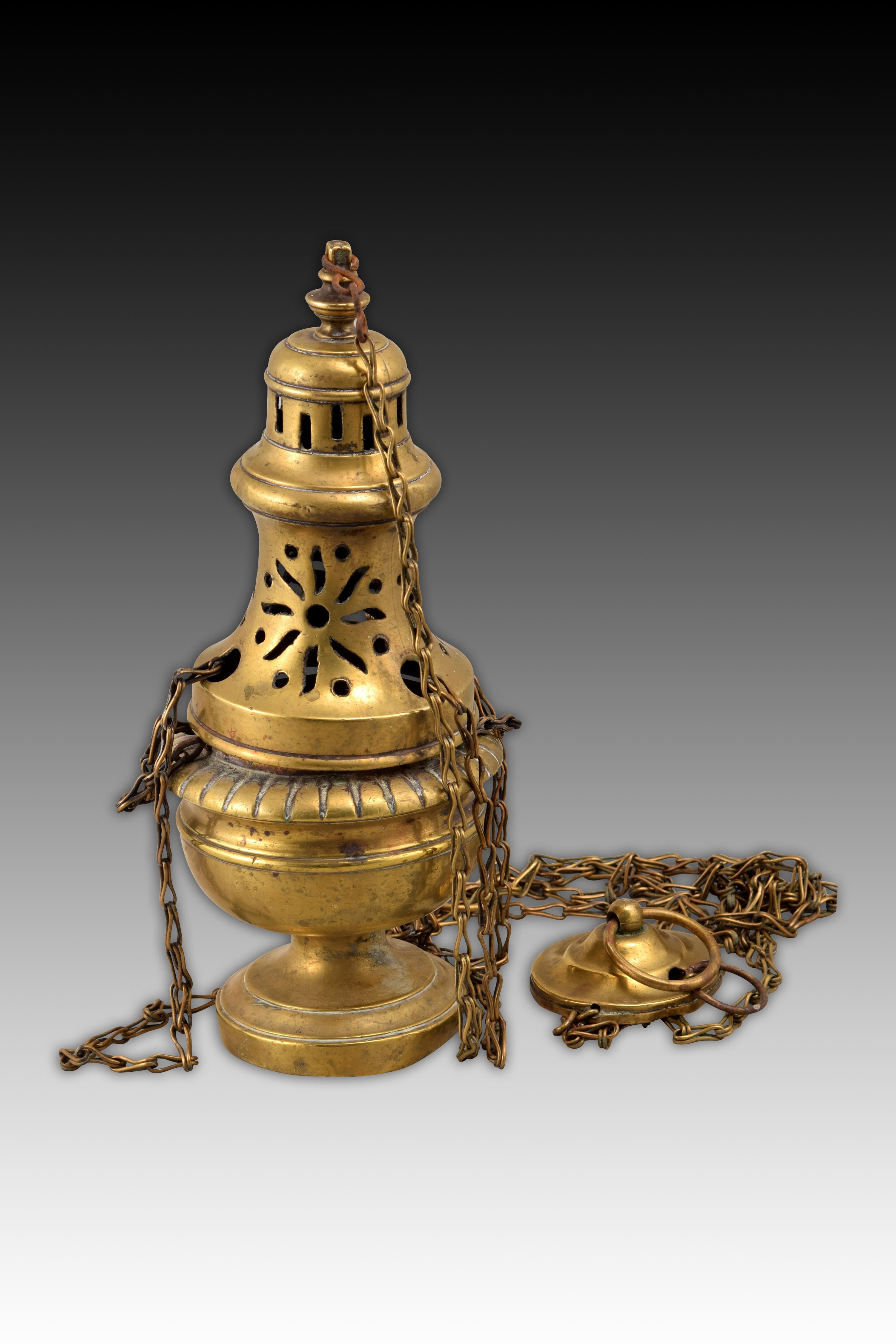 Bronze incense burner (censer). 19th century. In Good Condition For Sale In Madrid, ES