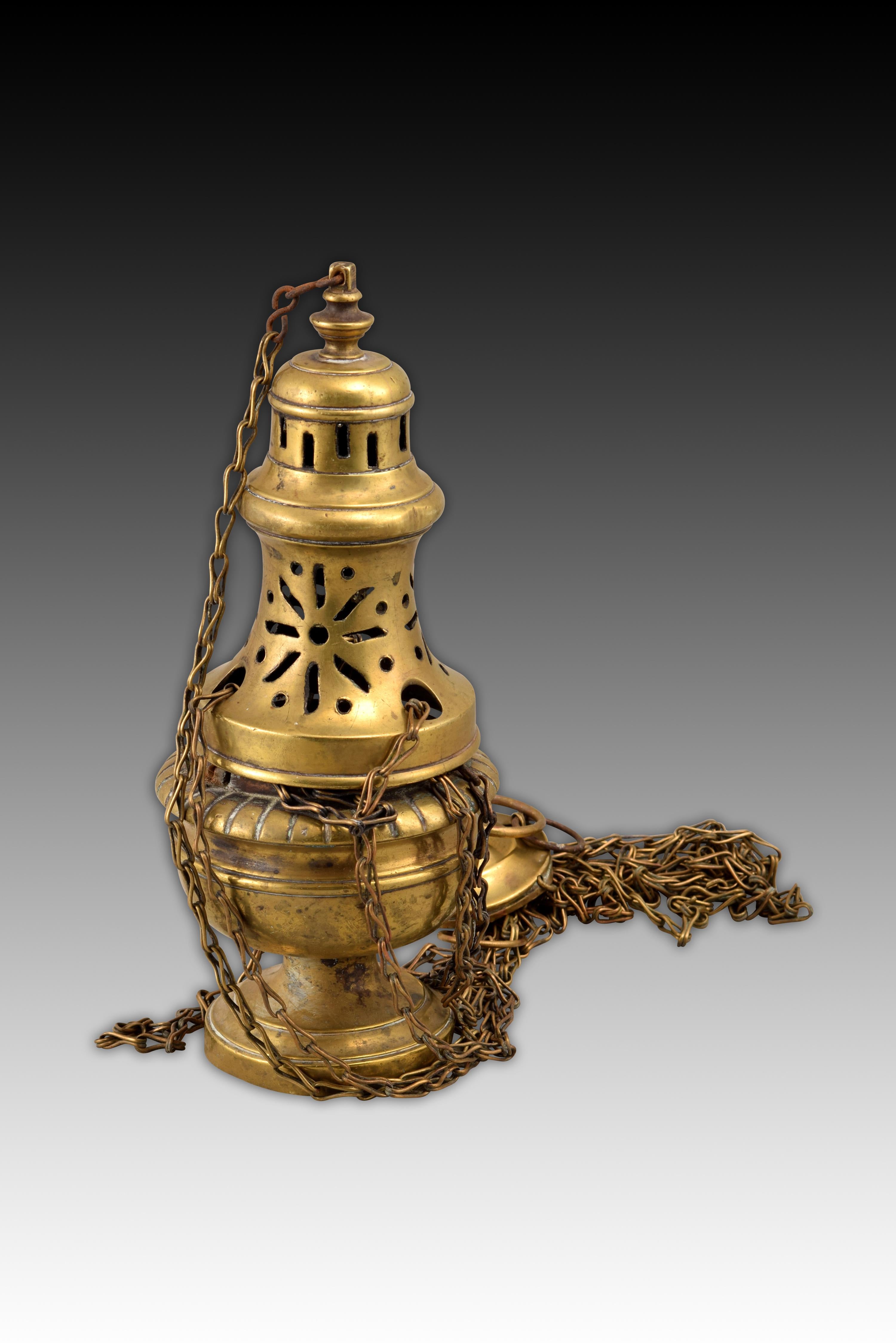 19th Century Bronze incense burner (censer). 19th century. For Sale