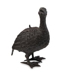 Bronze-Räuchergefäß in Form einer Mandarinente