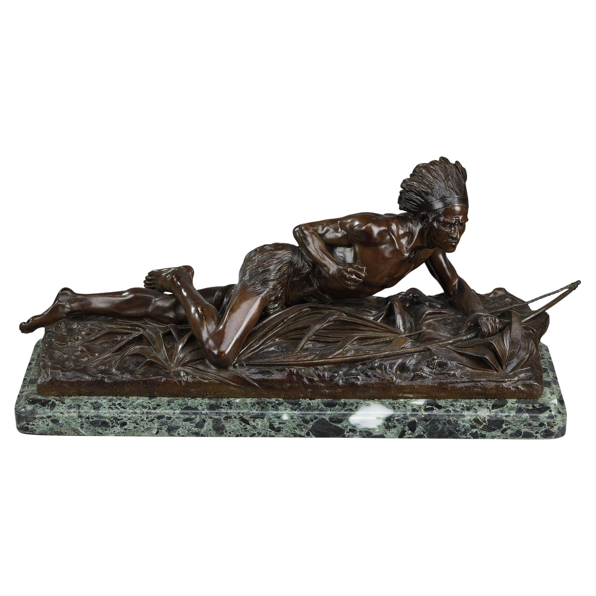Bronze "Indien Couché" d'après Edouard Drouot
