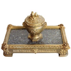 Antique Bronze Inkwell by "Barbedienne" Paris