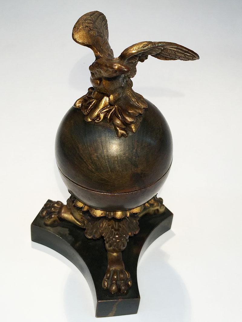 Bronze inkwell by H.Luppens & Cie, Bruxelles, Belgium, 1900

Famous bronze company of Brussels of the 19th century.
The H.Luppens & Cie Foundry had its workshops in Saint-Gilles, 15 rue de Danemark. Founder and bronzemaker specialized in furniture,