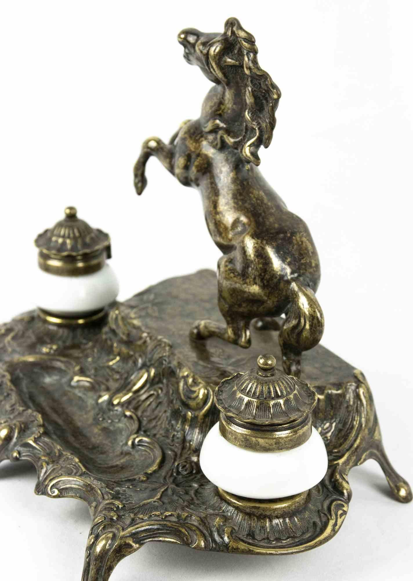 Bronze Inkwell, Mid-20th Century In Good Condition For Sale In Roma, IT