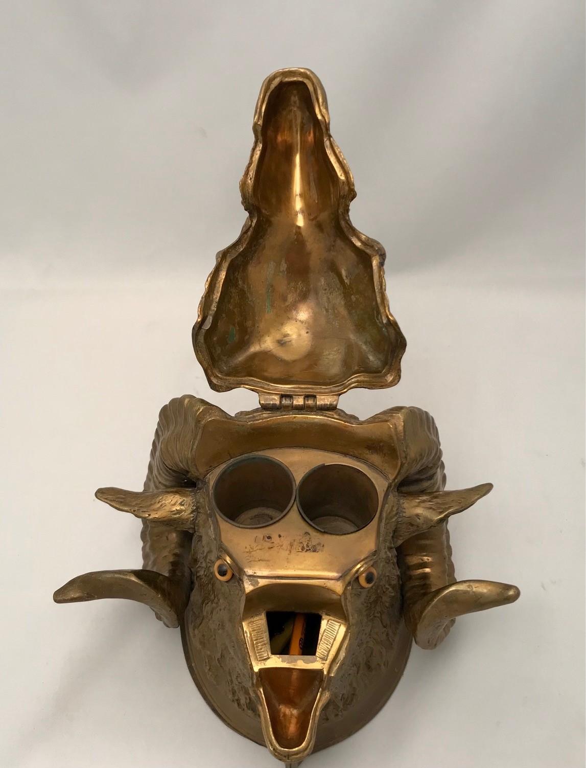 bronze rams head