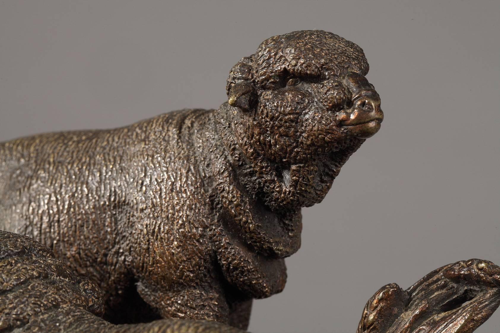 Napoleone III Scultura in bronzo con calamaio 