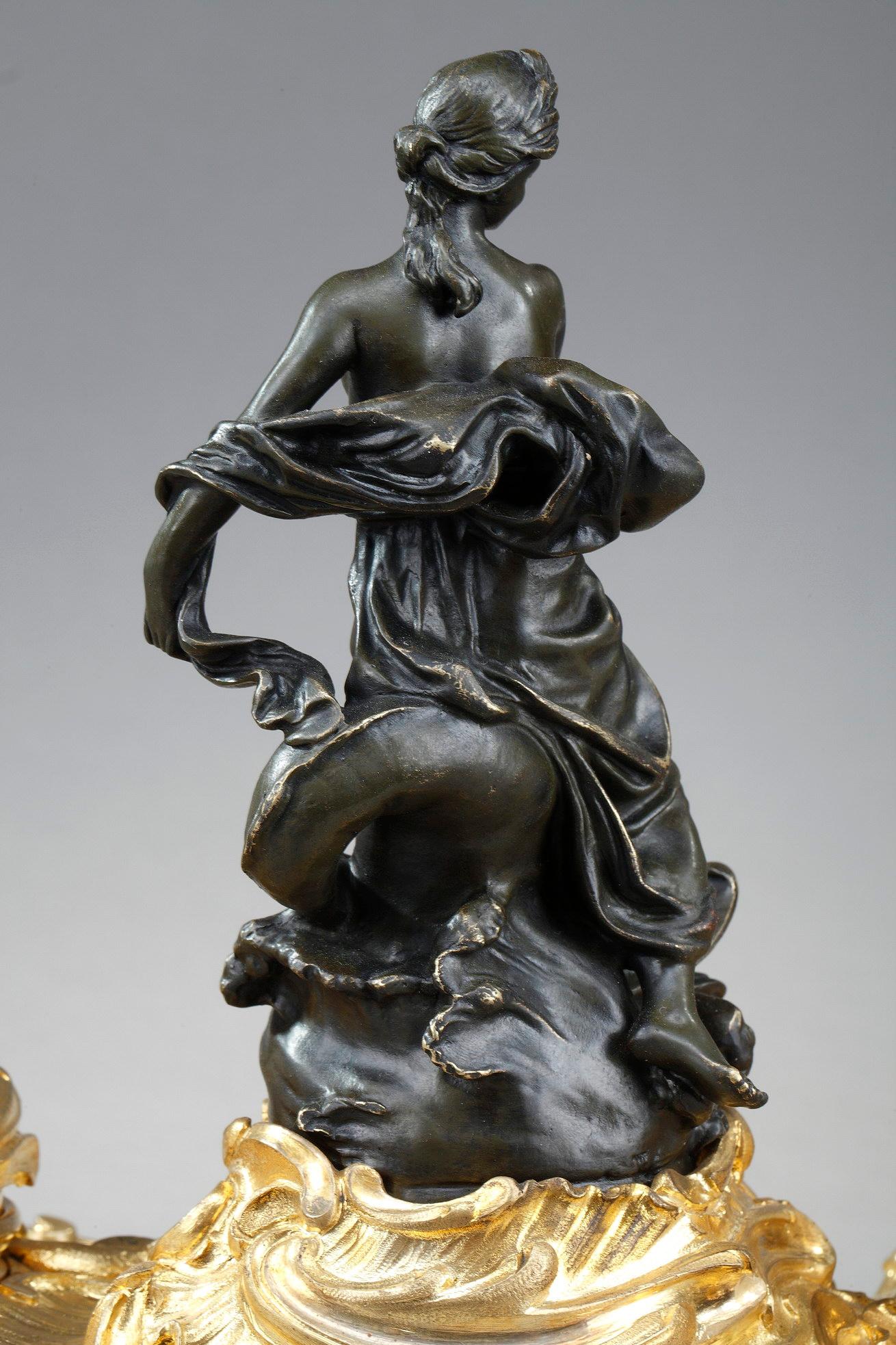 Bronze Inkwell with a Goddess in the Antique Style 6