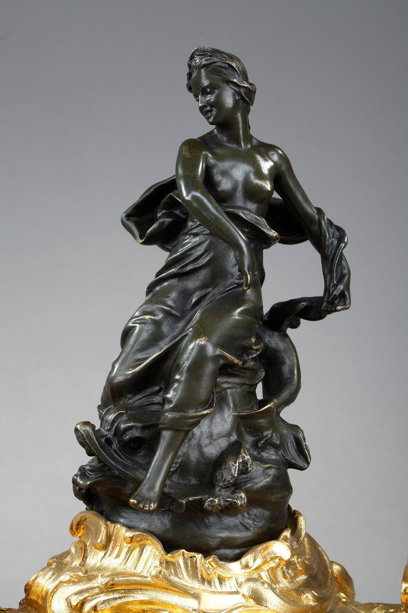 Bronze Inkwell with a Goddess in the Antique Style 2