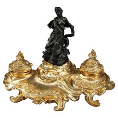 Bronze Inkwell with a Goddess in the Antique Style