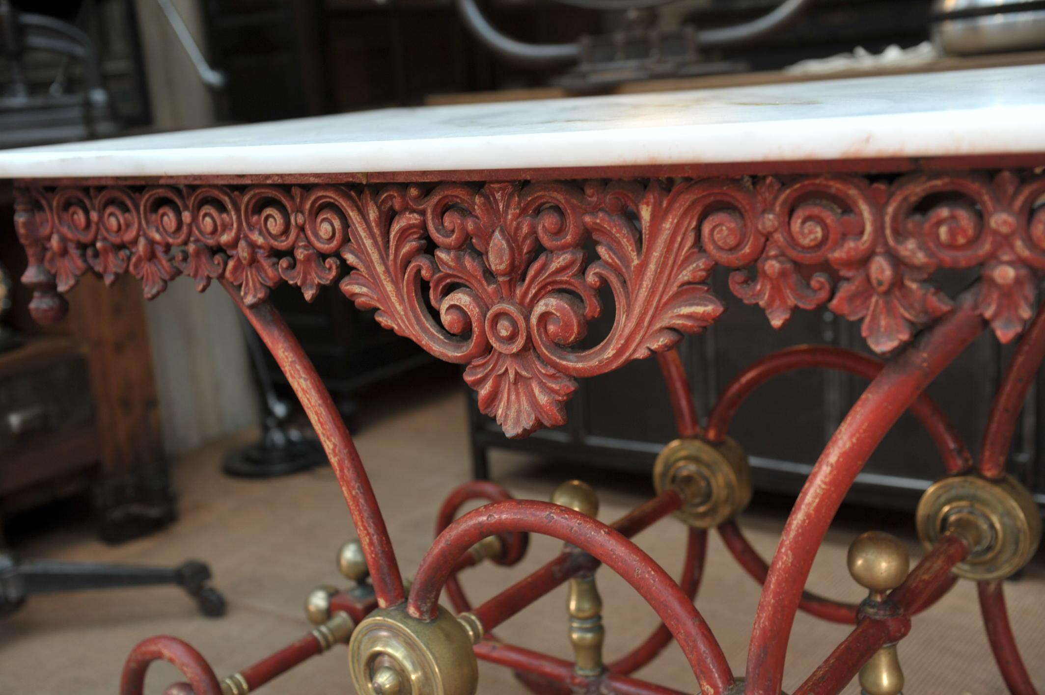 Bronze Iron and Marble Butcher's Table circa 1900 For Sale 6