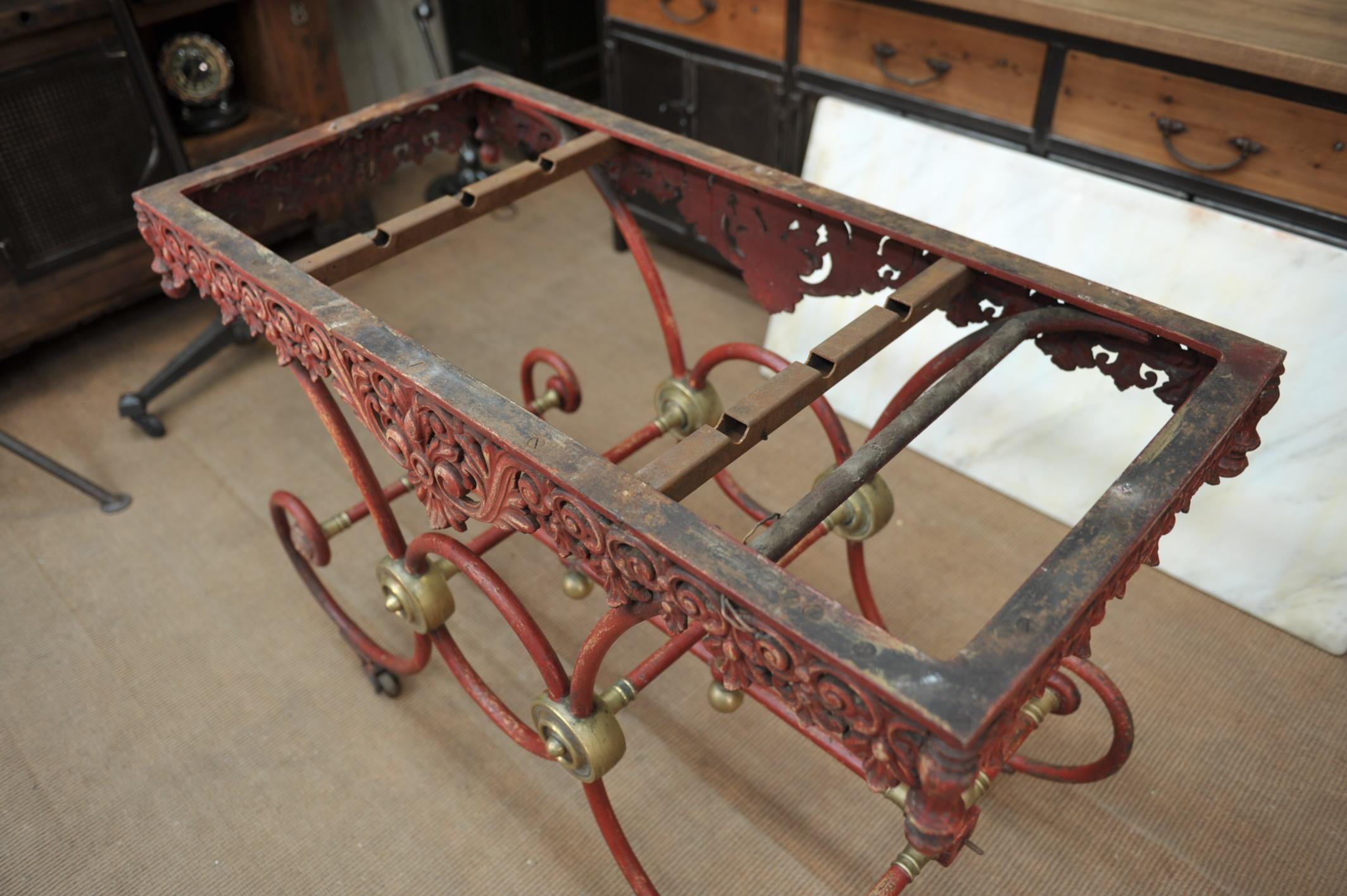 Bronze Iron and Marble Butcher's Table circa 1900 For Sale 7