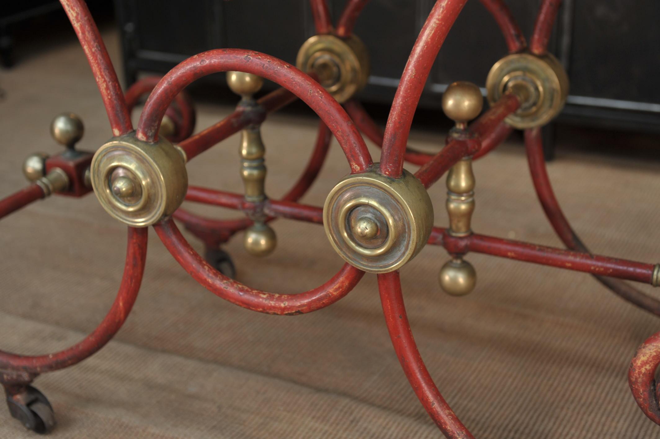 European Bronze Iron and Marble Butcher's Table circa 1900 For Sale
