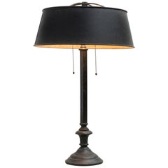 Antique Bronze &  Iron Reading Room Table Lamp, America, 20th Century